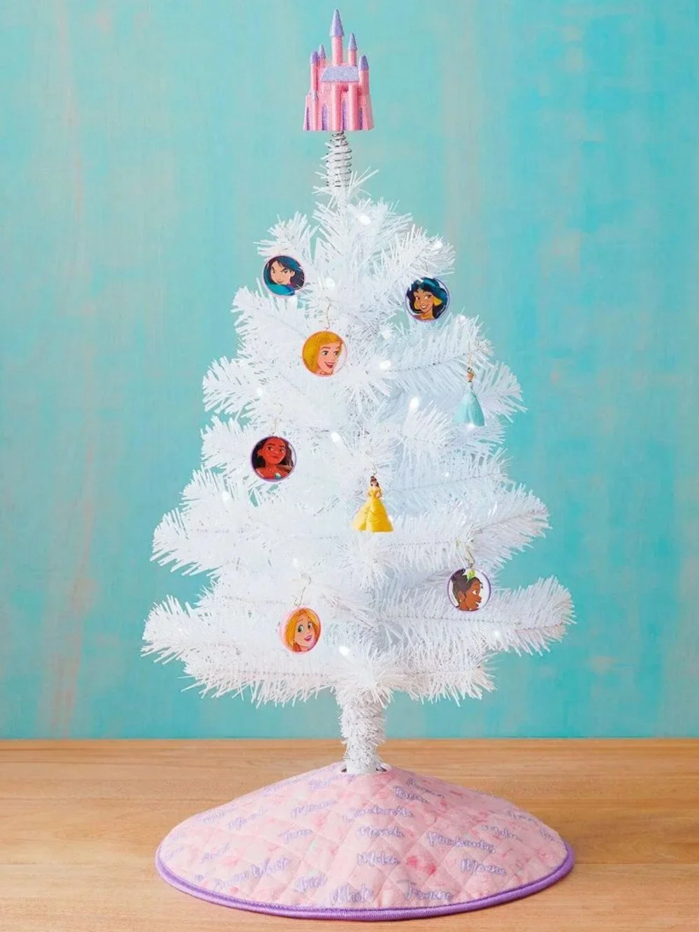 Hallmark Miniature Disney Princess Tree Topper and Christmas Tree Skirt Set-NIB
